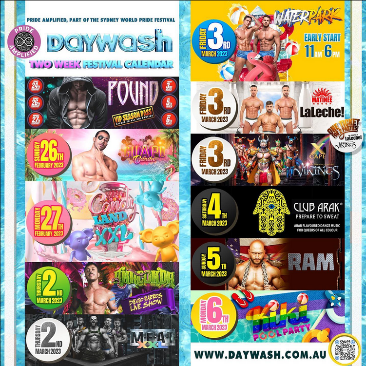 DAYWASH TWO WEEK WORLDPRIDE FESTIVAL PRIDE AMPLIFIED 2023